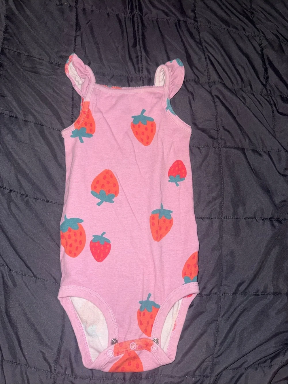 Carter's Pink Strawberry Print Baby One-Piece Bodysuit